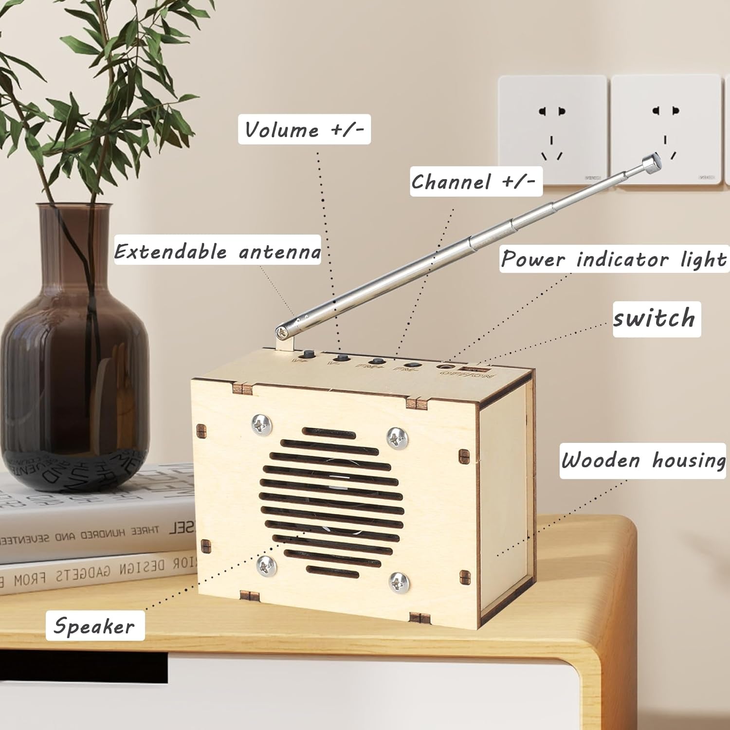 Science Kits for Kids Age 8-12 12-14, STEM Kits for Kids Age 8-10, STEM Toys Build Your Own FM Radio Kit, DIY Electronic Snap Circuits Projects Gifts for Teen Girls Boys 9 11 13 15 16+ (Classic Wood)