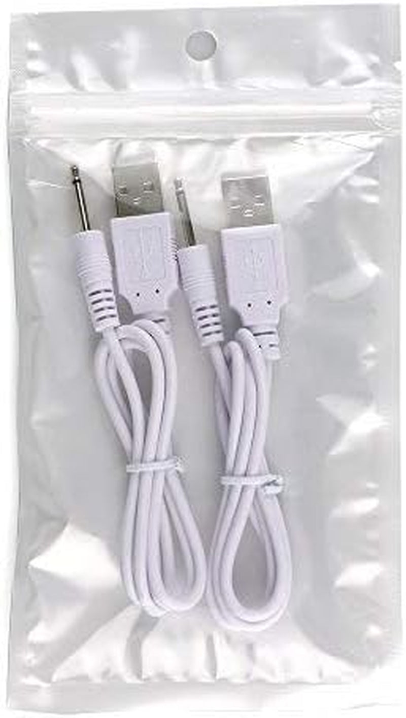 (2 Pack) Massager Charger – Fast Charging USB Cable | 2.5Mm DC Charger Cord