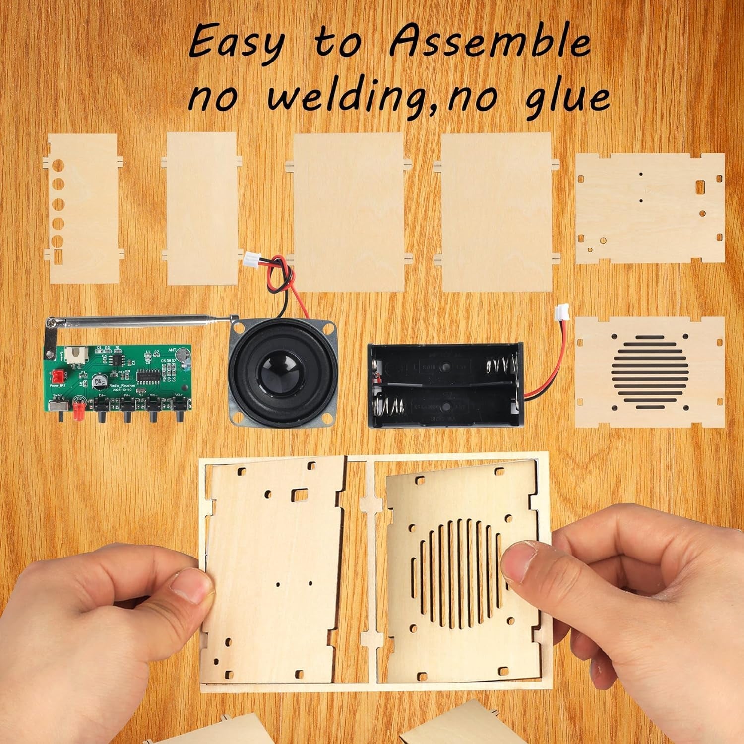 Science Kits for Kids Age 8-12 12-14, STEM Kits for Kids Age 8-10, STEM Toys Build Your Own FM Radio Kit, DIY Electronic Snap Circuits Projects Gifts for Teen Girls Boys 9 11 13 15 16+ (Classic Wood)