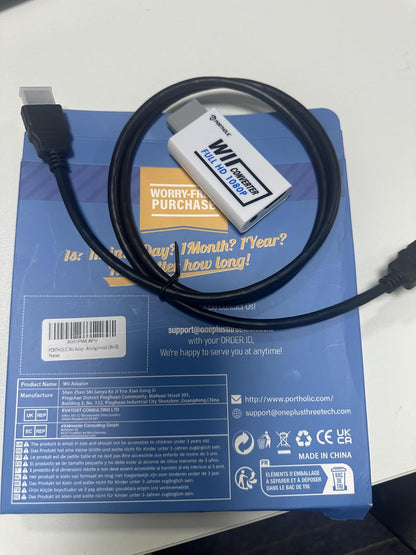 Wii to HDMI Converter 1080P for Full HD Device, Wii HDMI Adapter with 3,5Mm Audio Jack&Hdmi Output Compatible with Wii, Wii U, HDTV, Monitor-Supports All Wii Display Modes 720P, NTS