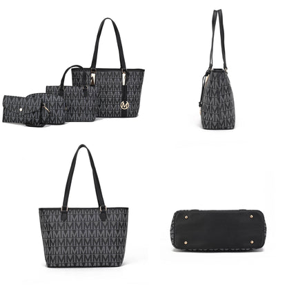 Marimar Women'S Tote Bag with Pouch and Wristlet, Signature 4 Piece Set by Mia K - Red