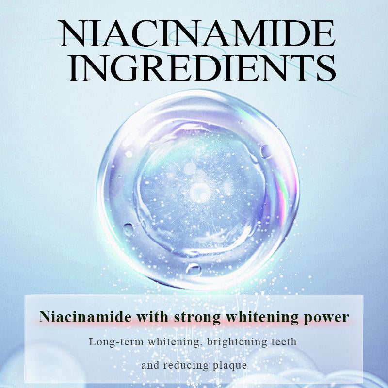 Niacinamide Whitening Toothpaste - Fast Acting Formula with Peach Extract & Mint for Sensitive Teeth - Eco Friendly & Fluoride Free - 100G