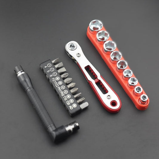 21Pcs Ratchet Screwdriver Set, 1/4 Ultra Low Profile Mini Ratchet Wrenches Set with Reversible 36-Tooth Design Magnetic Repair Tool for Electronics, Toys, Home Appliances