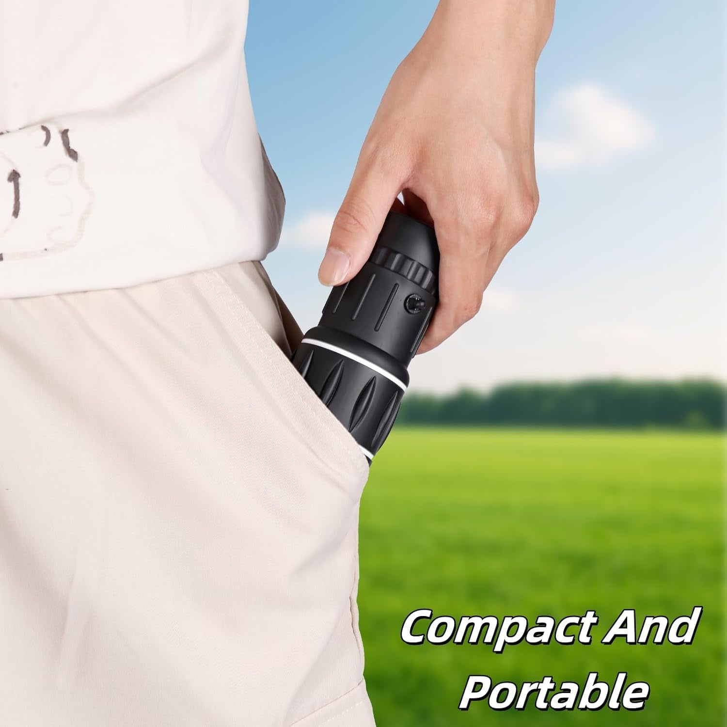 High Powered Monocular 12X52 - HD BAK4 Prism Waterproof for Men Women, Hunting Hiking Travel (Black)