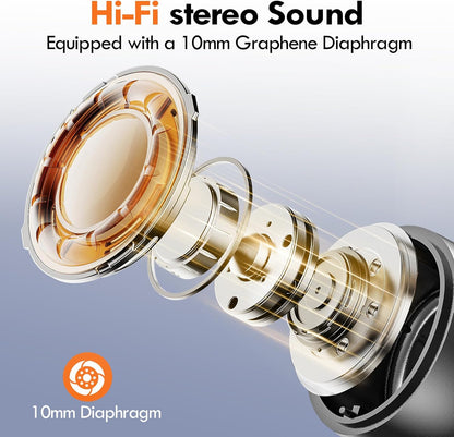 True Wireless Bluetooth 5.3 Earbuds, 48H Playtime,Light Weight Headphones in Ear Buds Built in Mic Headset Premium Sound with Deep Bass,Clear Calls Earphones for Sports Workout Black