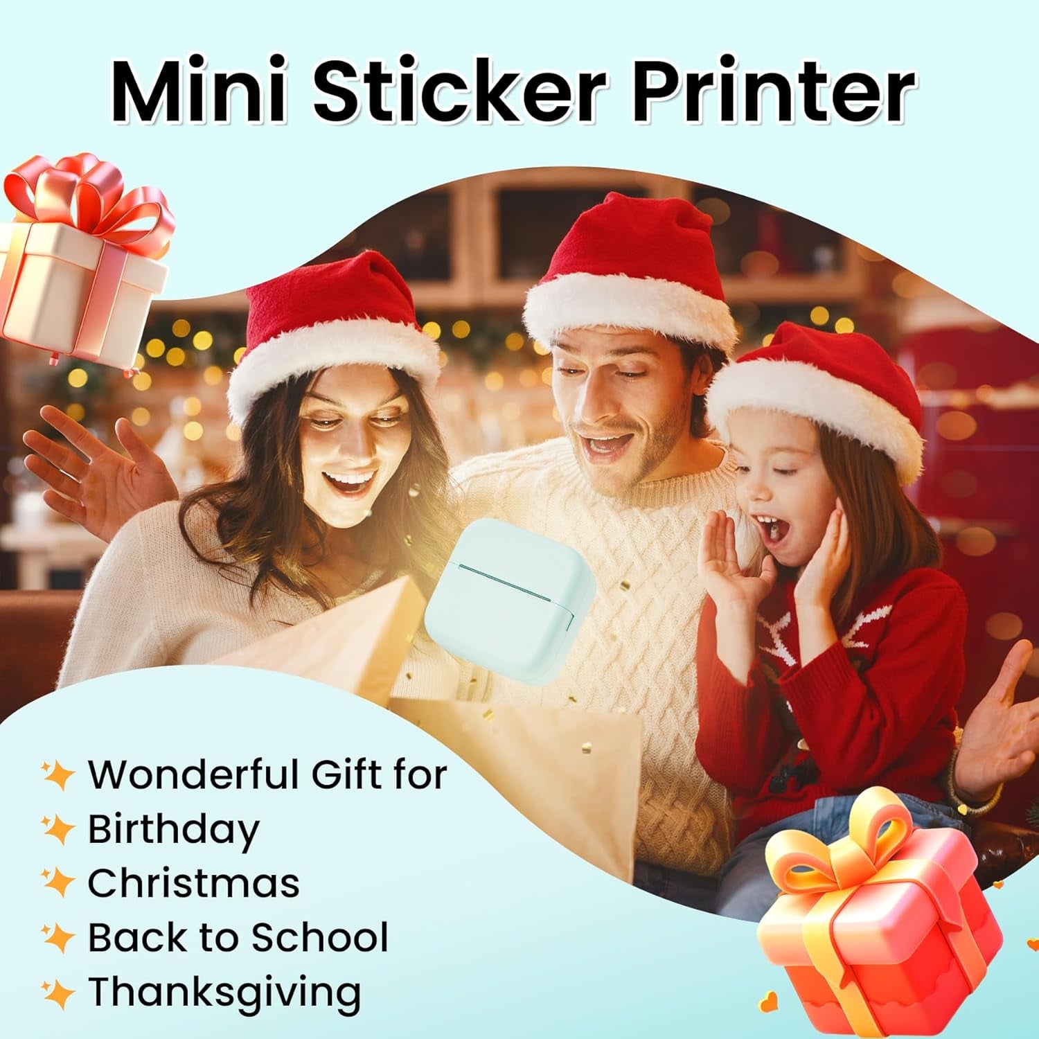 Sticker Printer, Print Pods Mini Printer, Mini Sticker Maker Compatible with Phone & Tablet, M02L Print Pods Mini Printer for School Notes, Scrapbook, Anatomical Diagram