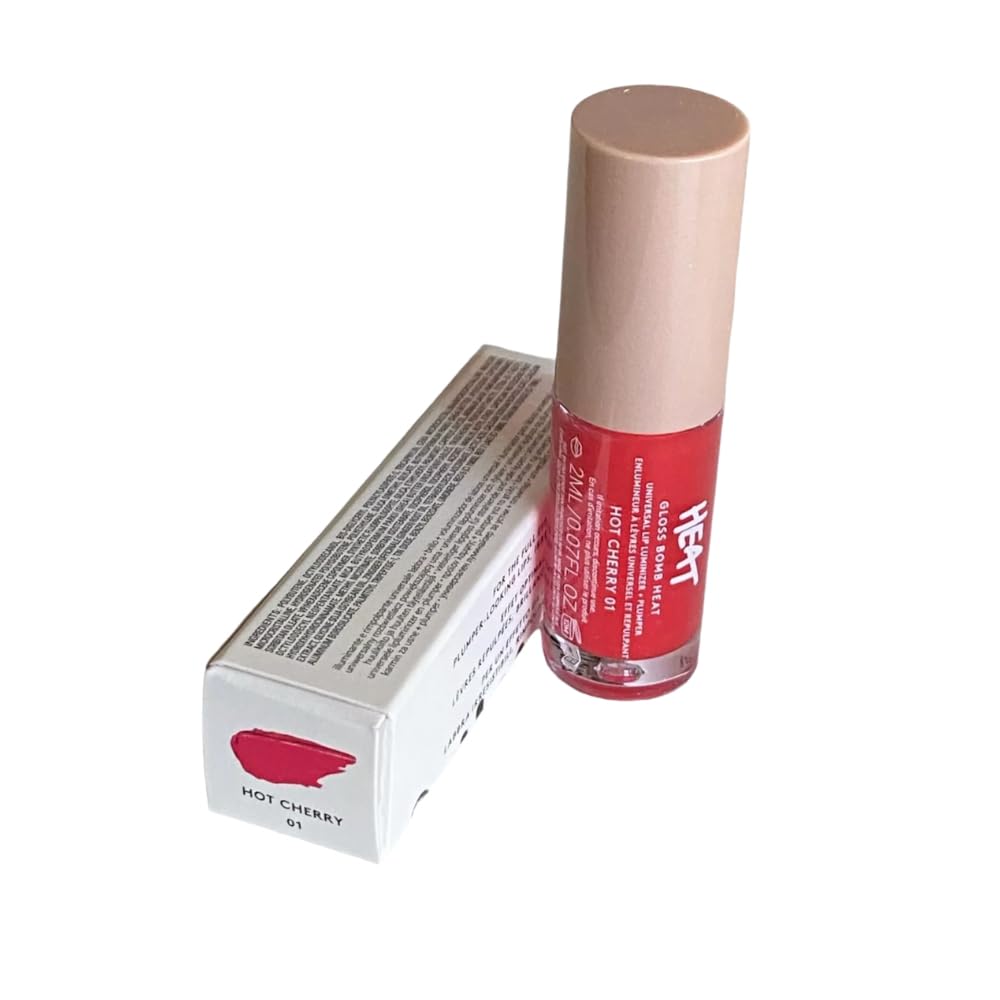 Gloss Bomb Heat Universal Lip Luminizer and Plumper Travel 2Ml (Hot Cherry, .07OZ)