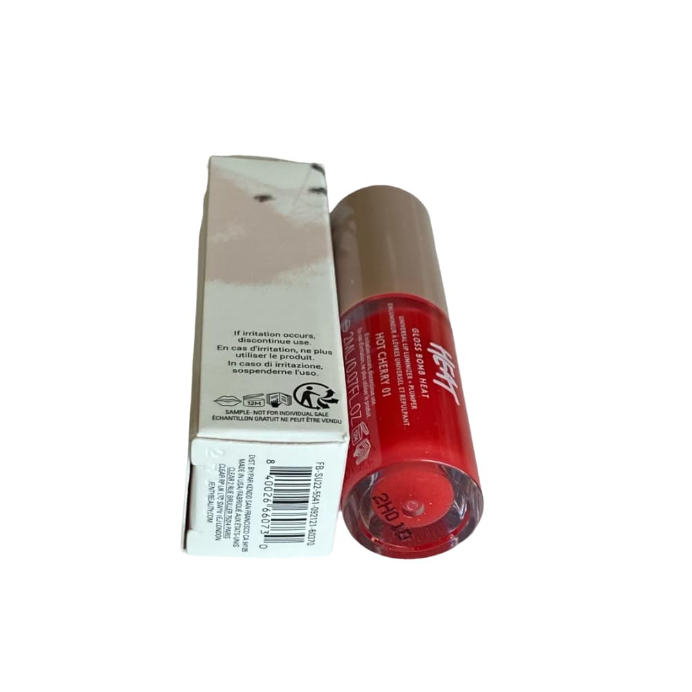 Gloss Bomb Heat Universal Lip Luminizer and Plumper Travel 2Ml (Hot Cherry, .07OZ)