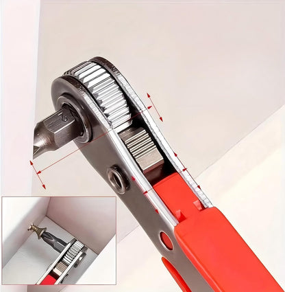 21Pcs Ratchet Screwdriver Set, 1/4 Ultra Low Profile Mini Ratchet Wrenches Set with Reversible 36-Tooth Design Magnetic Repair Tool for Electronics, Toys, Home Appliances