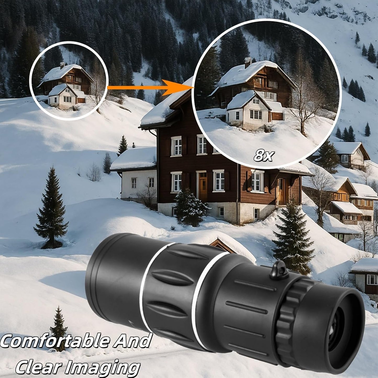 High Powered Monocular 12X52 - HD BAK4 Prism Waterproof for Men Women, Hunting Hiking Travel (Black)