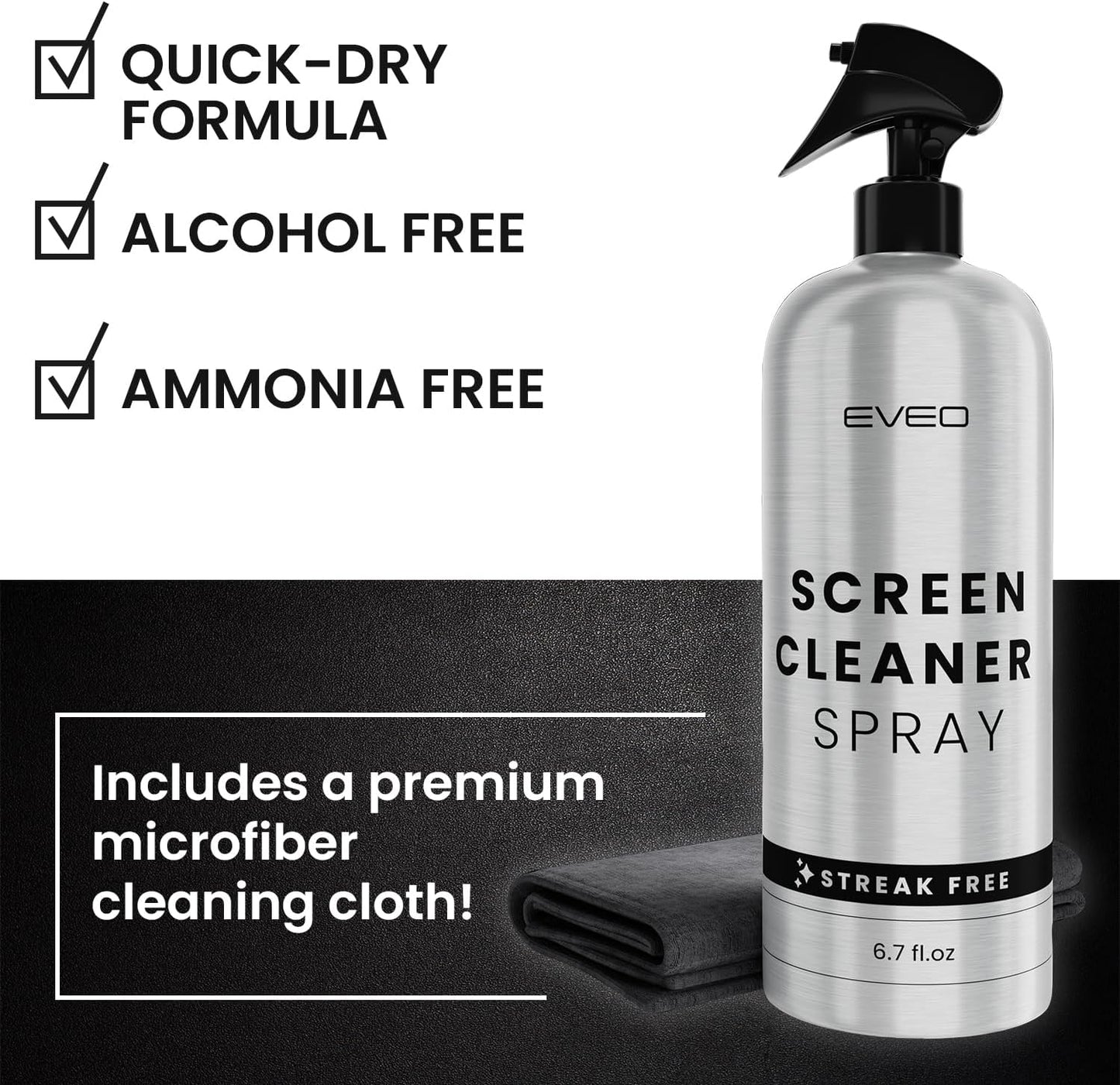 Screen Cleaner Spray and Wipe - for TV Screen Cleaner for Smart TV, Computer Screen Cleaner, TV Cleaner Spray and Cloth, Laptop Screen Cleaner, Monitor Cleaner, Macbook Screen Cleaner for Electronics