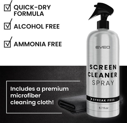 Screen Cleaner Spray and Wipe - for TV Screen Cleaner for Smart TV, Computer Screen Cleaner, TV Cleaner Spray and Cloth, Laptop Screen Cleaner, Monitor Cleaner, Macbook Screen Cleaner for Electronics