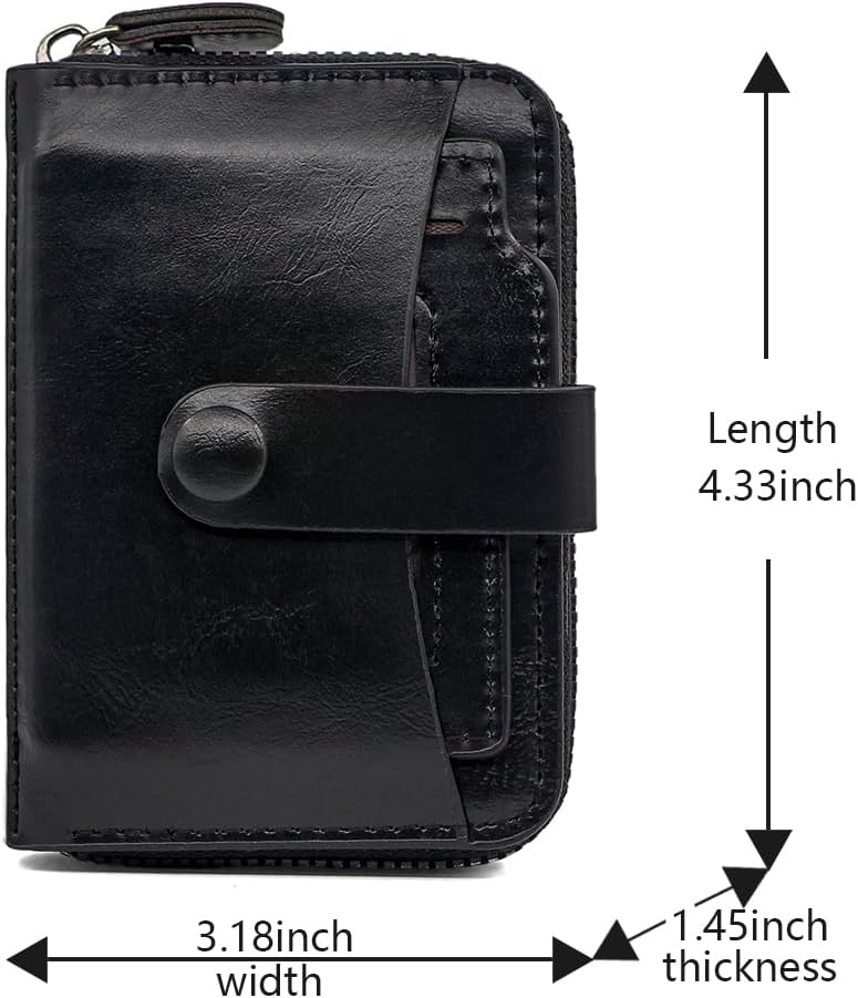 Small Wallet for Women, Slim RFID Blocking Credit Card Holder with ID Window, Compact Purses for Women with 9 Card Slots（Black）