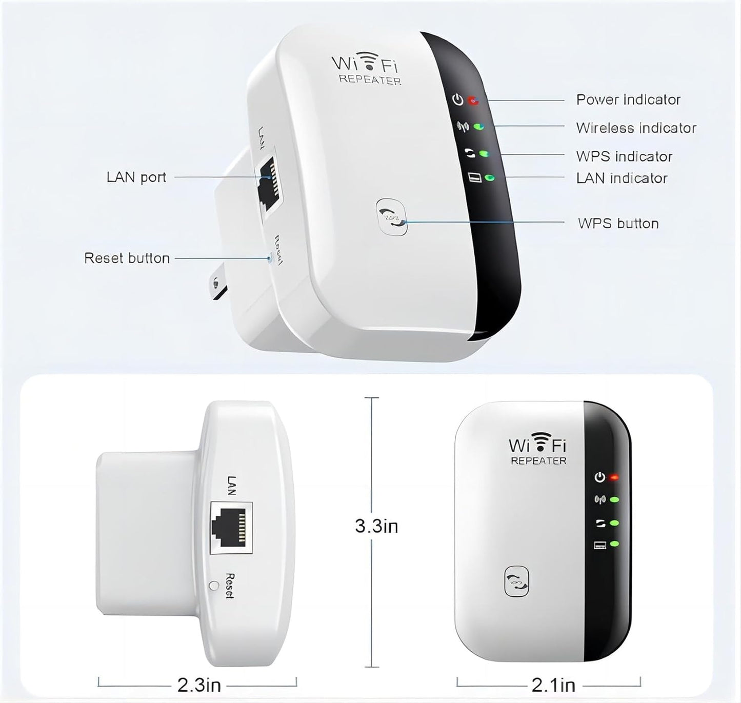 Wifi Extender, Wifi Extenders Signal Booster for Home up to 5000 Sq.Ft and 50 Devices, Wifi Range Extender, Wireless Repeater, Long Range Amplifier with Ethernet Port, 1-Tap Setup, Alexa Compatible