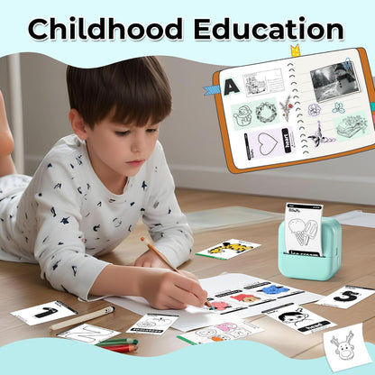 Sticker Printer, Print Pods Mini Printer, Mini Sticker Maker Compatible with Phone & Tablet, M02L Print Pods Mini Printer for School Notes, Scrapbook, Anatomical Diagram