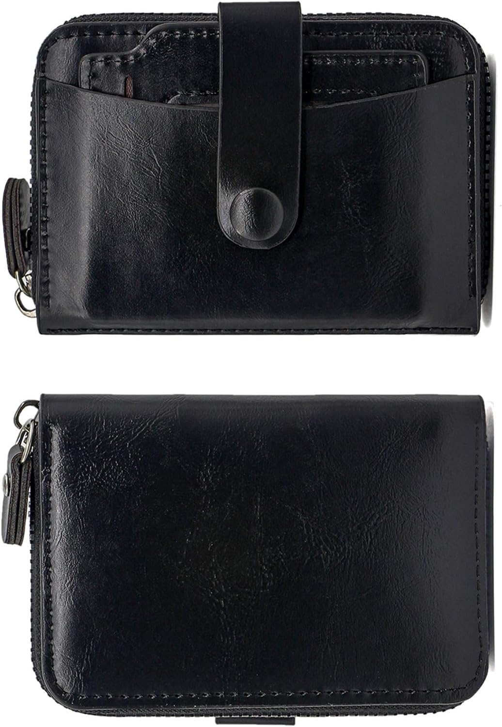 Small Wallet for Women, Slim RFID Blocking Credit Card Holder with ID Window, Compact Purses for Women with 9 Card Slots（Black）