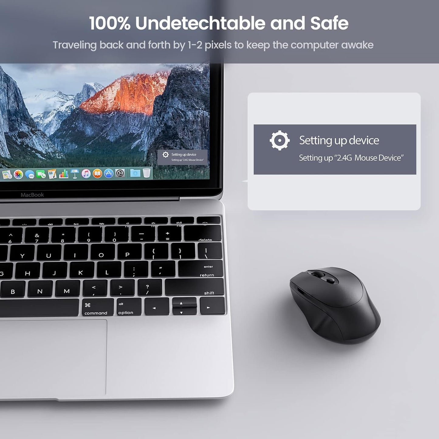 Mouse Jiggler Mover Wiggler Undetectable Shaker USB Port for Computer Laptop, Keeps PC Awake, Simulate Movement to Prevent Laptop Entering Sleep, No Software Plug-And-Play