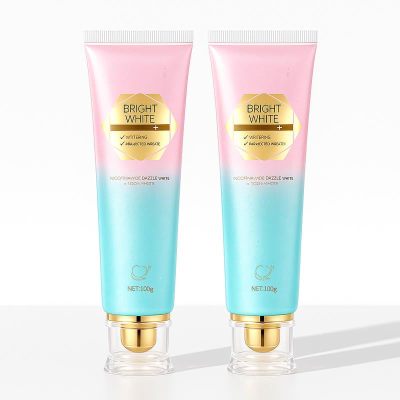Niacinamide Whitening Toothpaste - Fast Acting Formula with Peach Extract & Mint for Sensitive Teeth - Eco Friendly & Fluoride Free - 100G