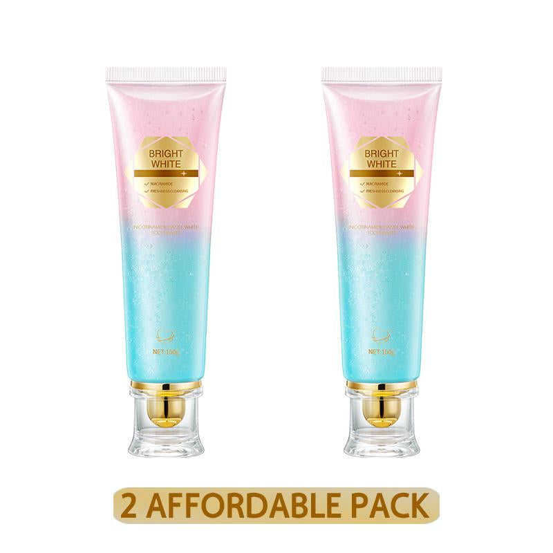 Niacinamide Whitening Toothpaste - Fast Acting Formula with Peach Extract & Mint for Sensitive Teeth - Eco Friendly & Fluoride Free - 100G
