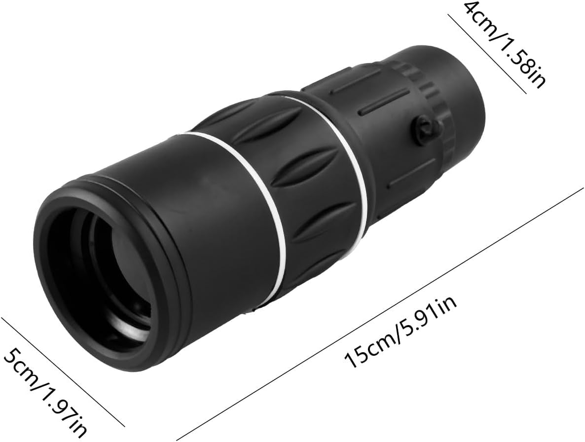High Powered Monocular 12X52 - HD BAK4 Prism Waterproof for Men Women, Hunting Hiking Travel (Black)