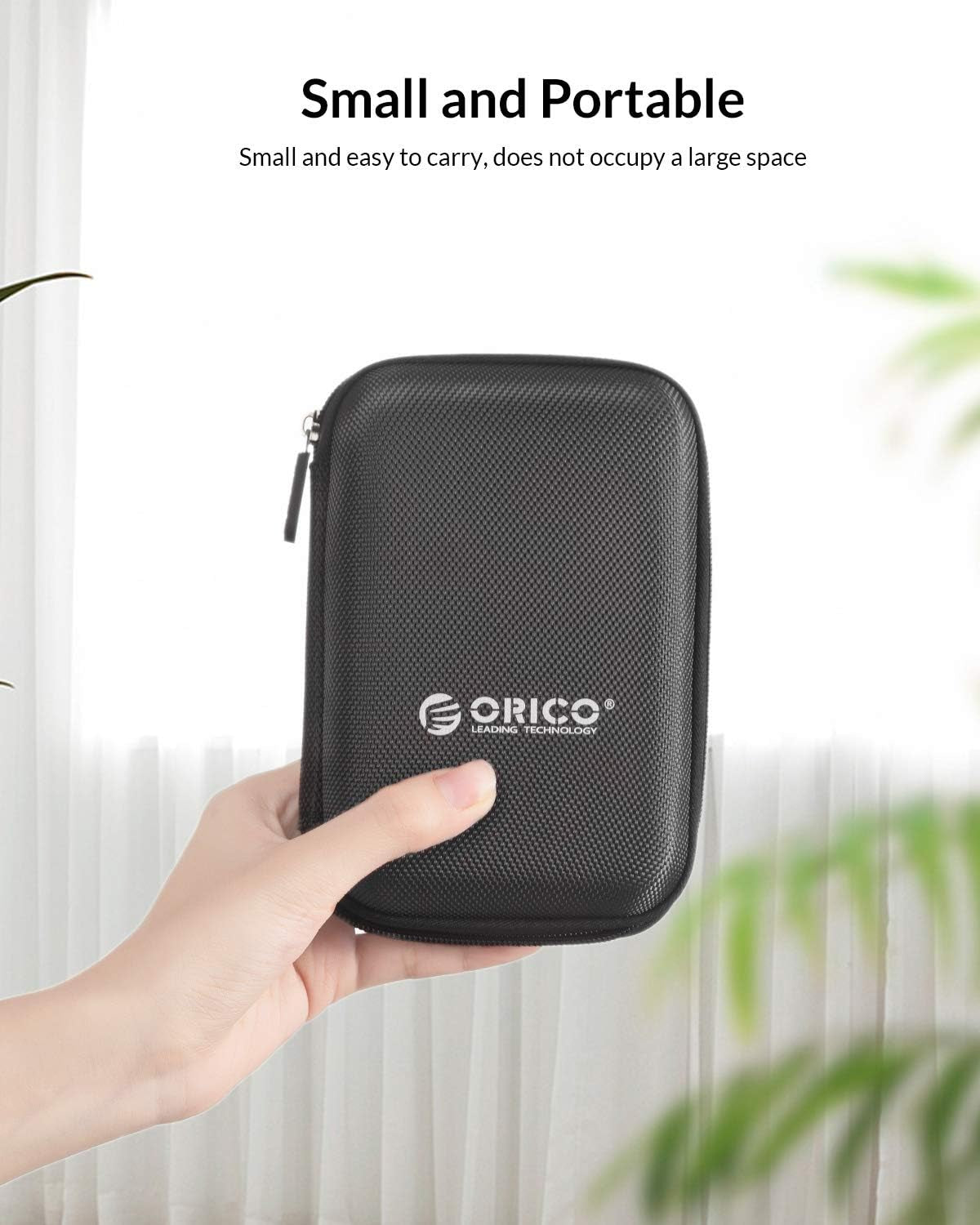 Hard Drive Case 2.5 Inch External Drive Storage Carrying Bag Waterproof Shockproof with Inner Size 5.5X3.5X1.0Inch for Organizing HDD and Electronic Accessories, Black(Phd-25)