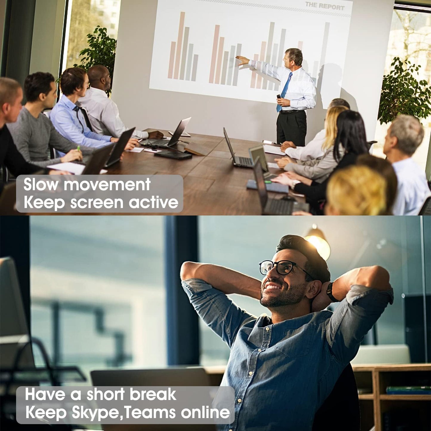 Mouse Jiggler Mover Wiggler Undetectable Shaker USB Port for Computer Laptop, Keeps PC Awake, Simulate Movement to Prevent Laptop Entering Sleep, No Software Plug-And-Play