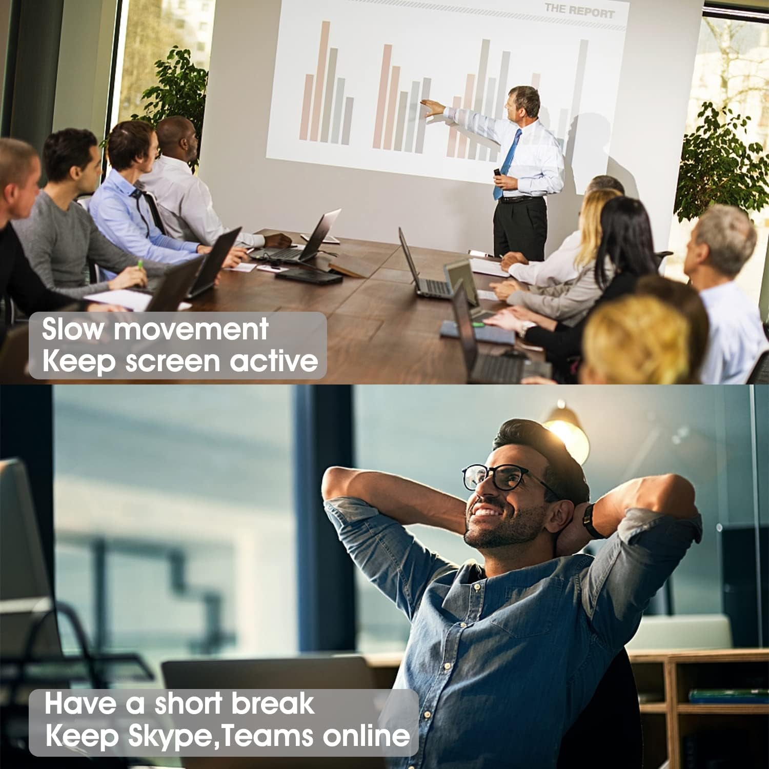 Mouse Jiggler Mover Wiggler Undetectable Shaker USB Port for Computer Laptop, Keeps PC Awake, Simulate Movement to Prevent Laptop Entering Sleep, No Software Plug-And-Play