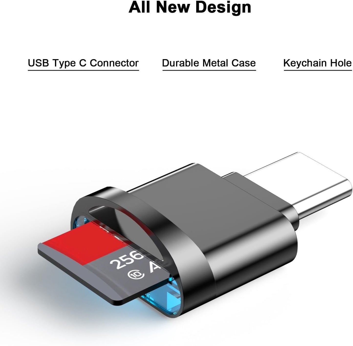 Micro SD Card Reader Compatible for Iphone 16/16 Plus/16 Pro/16 Pro Max/15/15 Plus/15 Pro/15 Pro Max, Mini USB Type C to Micro SD/TF Card Reader Viewer Micro SD Card Adapter, Plug and Play, Black