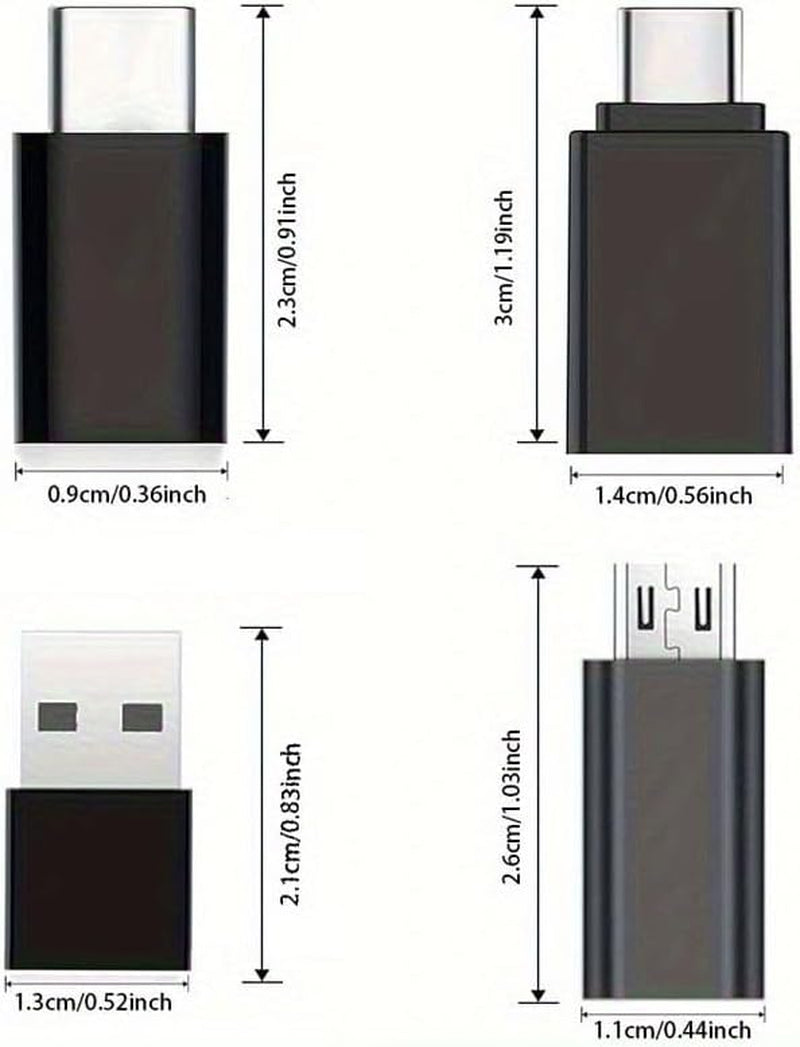 8Pcs USB to USB C Adapter, Micro USB to USB C Female Male Converter Connector for Laptop Car Smartphone Headphone Mic PC