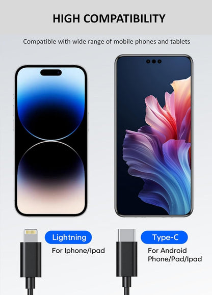 1920P HD 10FT Endoscope with Light, Borescope with 8 Adjustable LED Lights, USB Type C, Inspection Camera with Semi-Rigid Snake Cable for Android and Ios Smartphones, Iphone, Ipad.