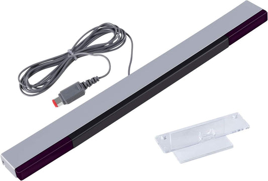 Sensor Bar for Wii, Replacement Wired Infrared Ray Sensor Bar for Nintendo Wii and Wii U Console, Includes Clear Stand