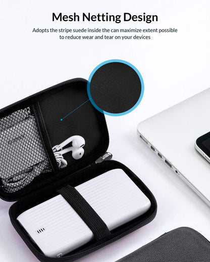 Hard Drive Case 2.5 Inch External Drive Storage Carrying Bag Waterproof Shockproof with Inner Size 5.5X3.5X1.0Inch for Organizing HDD and Electronic Accessories, Black(Phd-25)