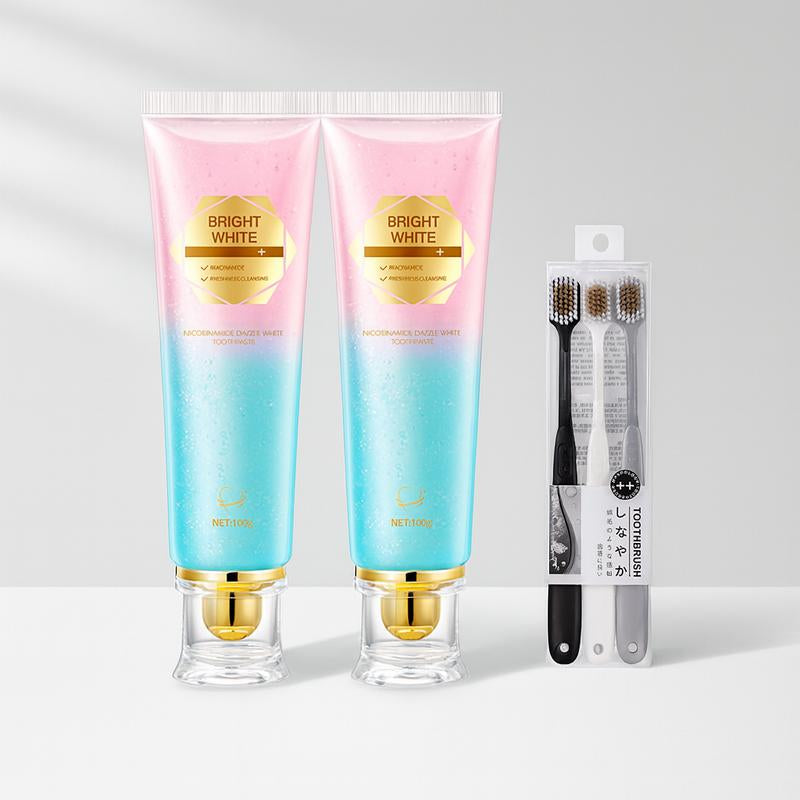 Niacinamide Whitening Toothpaste - Fast Acting Formula with Peach Extract & Mint for Sensitive Teeth - Eco Friendly & Fluoride Free - 100G