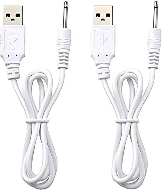 (2 Pack) Massager Charger – Fast Charging USB Cable | 2.5Mm DC Charger Cord