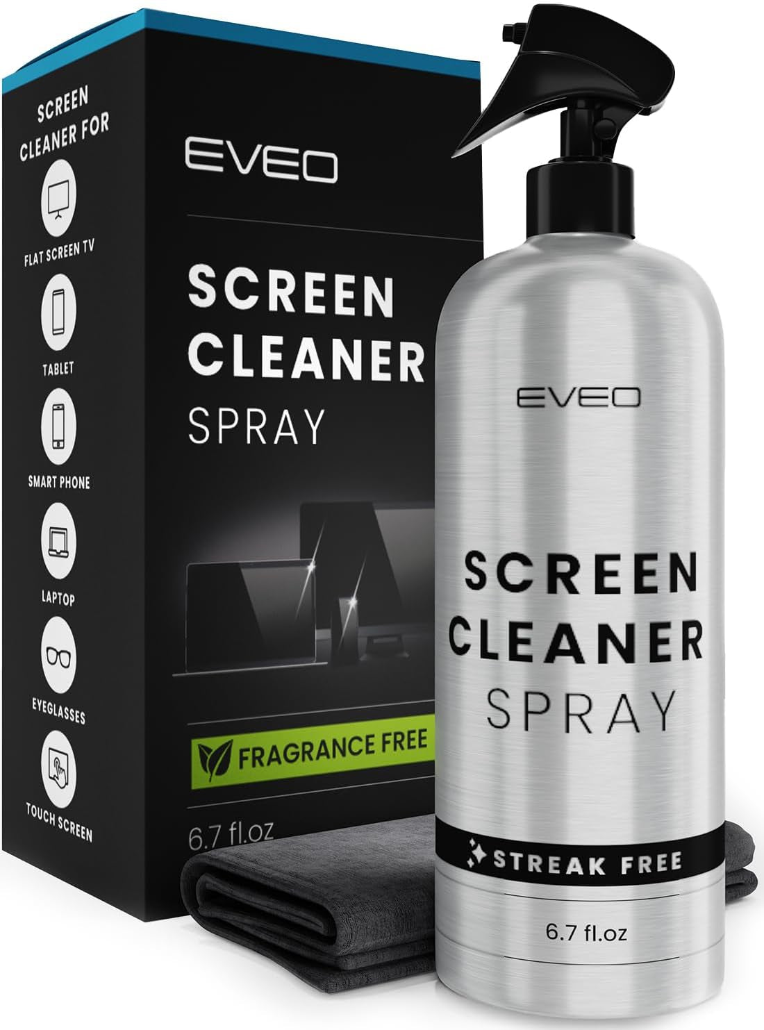 Screen Cleaner Spray and Wipe - for TV Screen Cleaner for Smart TV, Computer Screen Cleaner, TV Cleaner Spray and Cloth, Laptop Screen Cleaner, Monitor Cleaner, Macbook Screen Cleaner for Electronics