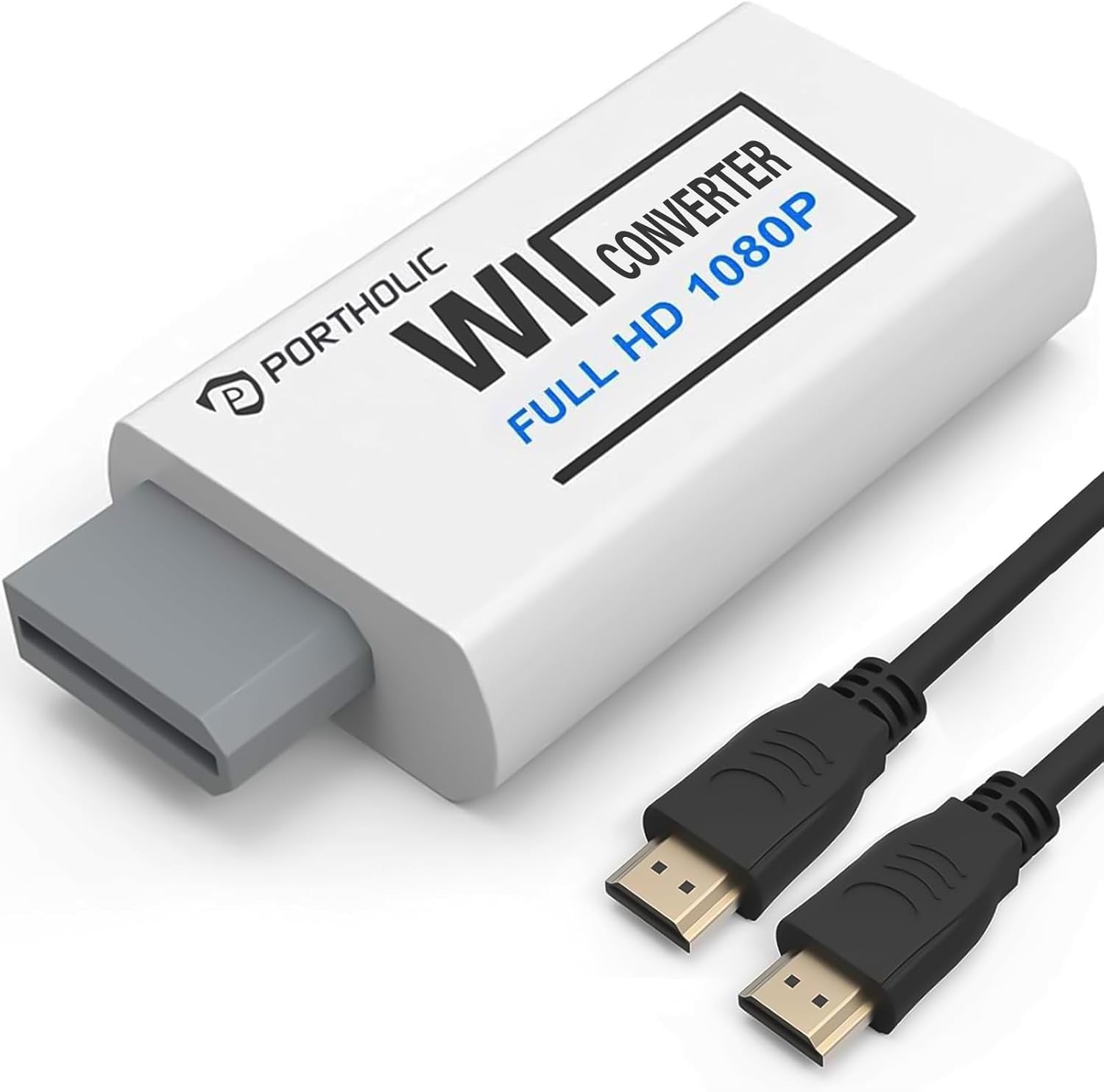 Wii to HDMI Converter 1080P for Full HD Device, Wii HDMI Adapter with 3,5Mm Audio Jack&Hdmi Output Compatible with Wii, Wii U, HDTV, Monitor-Supports All Wii Display Modes 720P, NTS