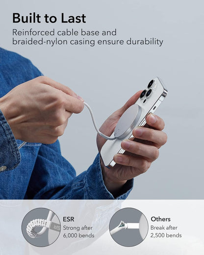 for Magsafe Charger 15W Wireless Charger for Iphone 17/16/15/14/13/12 Apple Magnetic Charging Pad for Airpods 4/3/Pro/Pro 2 Galaxy S25 Series with Dual USB A/C Ports, Silver