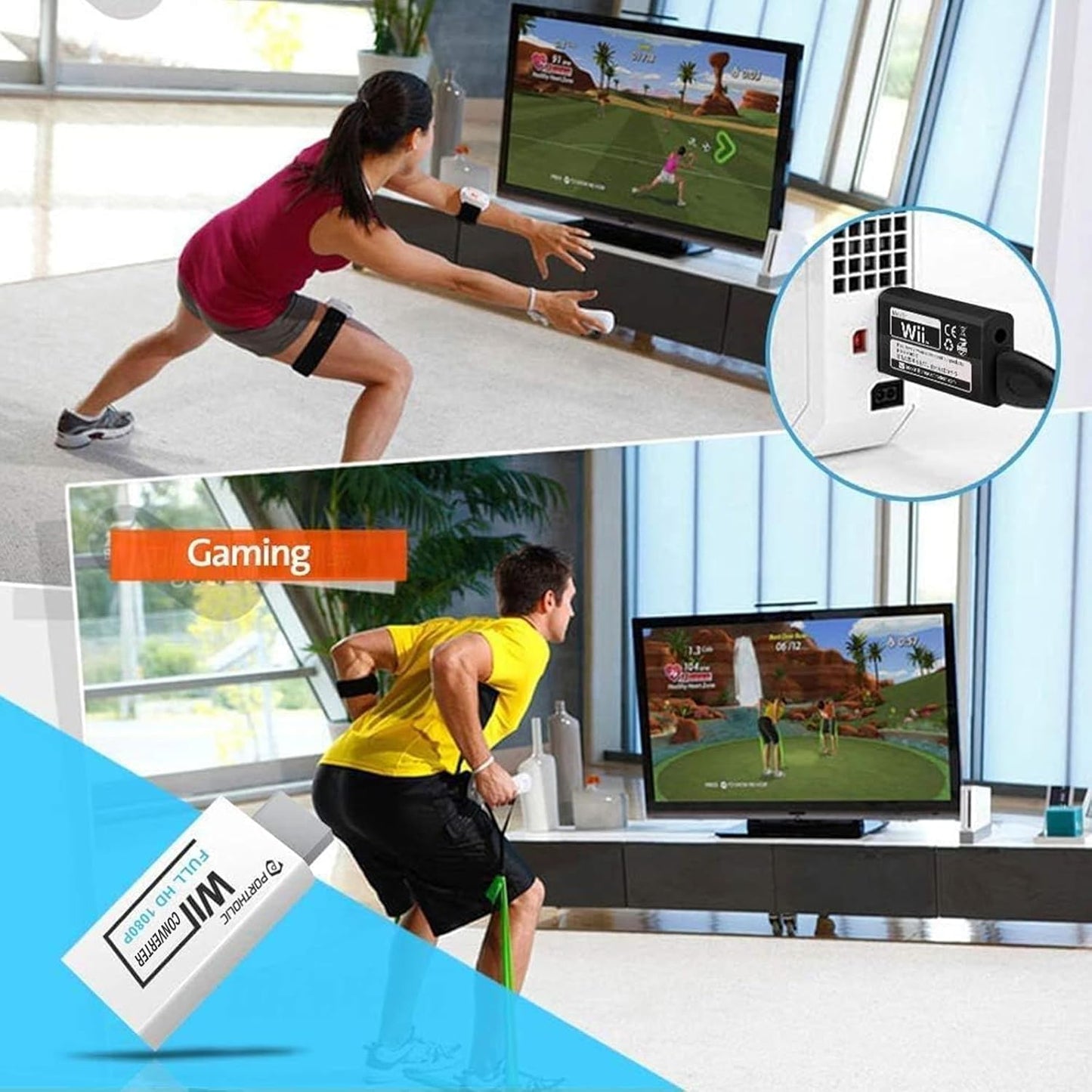 Wii to HDMI Converter 1080P for Full HD Device, Wii HDMI Adapter with 3,5Mm Audio Jack&Hdmi Output Compatible with Wii, Wii U, HDTV, Monitor-Supports All Wii Display Modes 720P, NTS