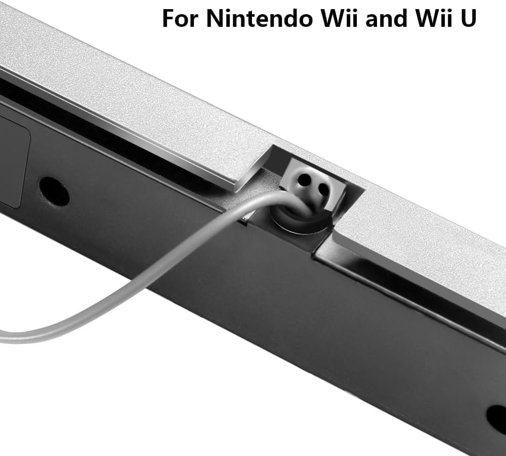 Sensor Bar for Wii, Replacement Wired Infrared Ray Sensor Bar for Nintendo Wii and Wii U Console, Includes Clear Stand