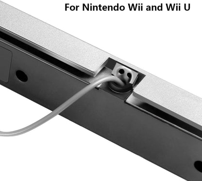 Sensor Bar for Wii, Replacement Wired Infrared Ray Sensor Bar for Nintendo Wii and Wii U Console, Includes Clear Stand