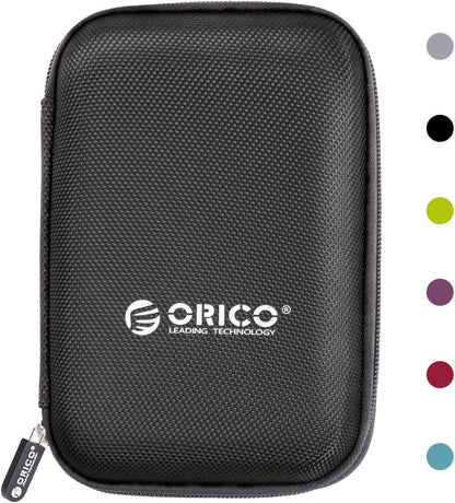 Hard Drive Case 2.5 Inch External Drive Storage Carrying Bag Waterproof Shockproof with Inner Size 5.5X3.5X1.0Inch for Organizing HDD and Electronic Accessories, Black(Phd-25)