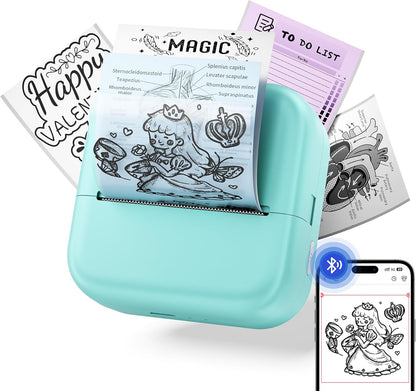 Sticker Printer, Print Pods Mini Printer, Mini Sticker Maker Compatible with Phone & Tablet, M02L Print Pods Mini Printer for School Notes, Scrapbook, Anatomical Diagram